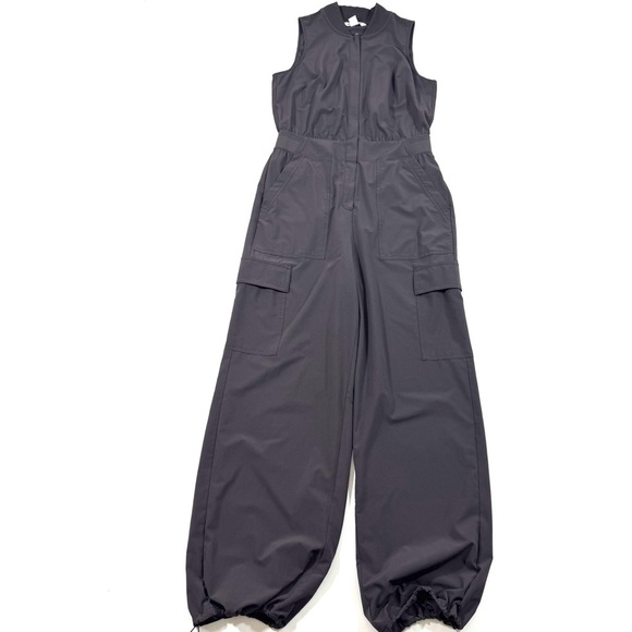 Athleta Brooklyn Utility Jumpsuit Shale Size 4 Athleisure - Picture 3 of 11